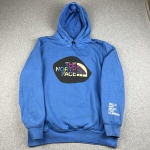 The North Face Hoodie Mens Medium Coordinates Blue Outdoors Graphic Sweatshirt
